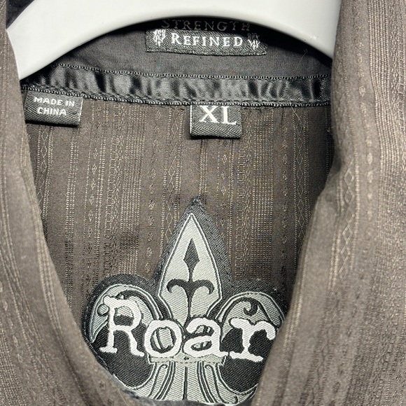 Roar Lavish 2 Button Down Shirt Black Heavily Embroidered men’s xl - Picture 5 of 7
